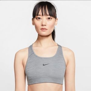 Nike Dri-FIT Swoosh Women's Medium-Support 1-Piece Pad Sports Bra Smoke Gray S